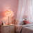 Pink Feather & Crystal Table Lamp - Gold Base (E26 3-color Light Included)-1983409620