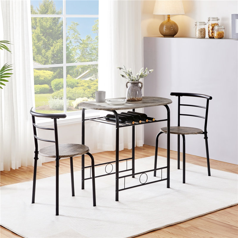2 - Person Dining Set, Drift Brown/Black, 80 cm L x 53 cm W x 75.5 cm H