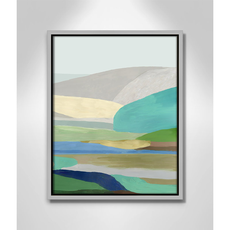 Free Land - Toile avec cadre flottant, Toile argentée, H 15,5 po x l 12,5 po x P 2 po