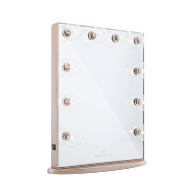Miroir de salle de bain Hollywood Glow avec 10 ampoules DEL claires et base de miroir