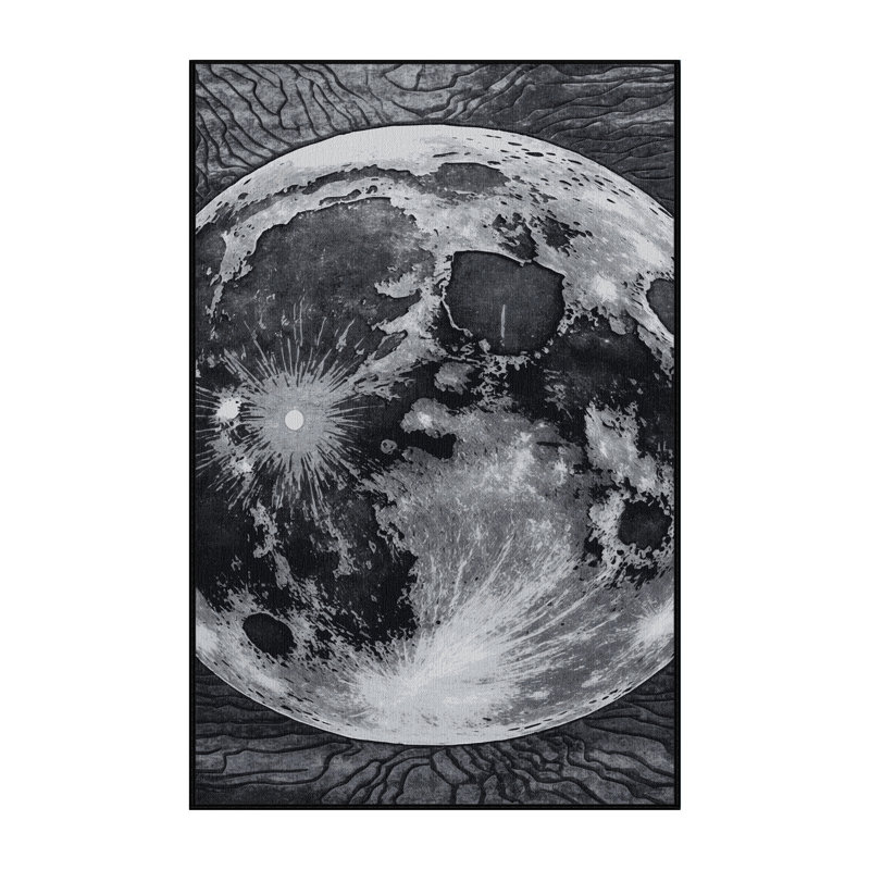 Tapis noir lavable à la machine, Rectangulaire 7 pi x 10 pi