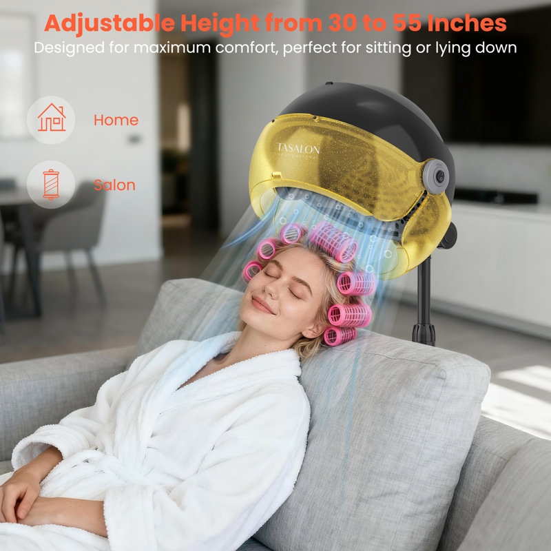Fareed 1875W Freestanding Ionic Hooded Hair Dryer, Gold