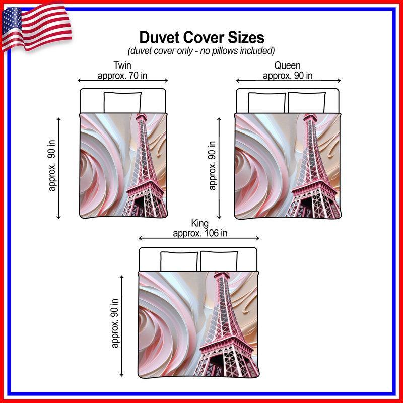 Housse de couette Tour Eiffel Bedding Architecture Modern, Lit simple