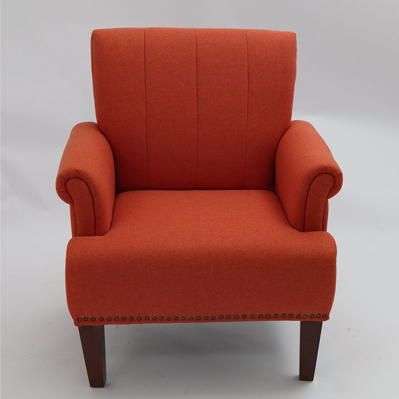 Zanera Upholstered Armchair, Orange 100% Polyester