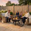80cm Wood Burning Fire Pit with Mesh Spark Guard and Cover in Black
