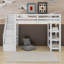 Lit mezzanine avec tablettes, escalier de rangement, petite armoire et lumière DEL-25670999