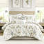 6 pièces d'édredon floral en coton grand avec taies décoratives et jupe de lit, rembourrage en polyester 300 g / m², doux, imprimé, taies décoratives, rembourrage,