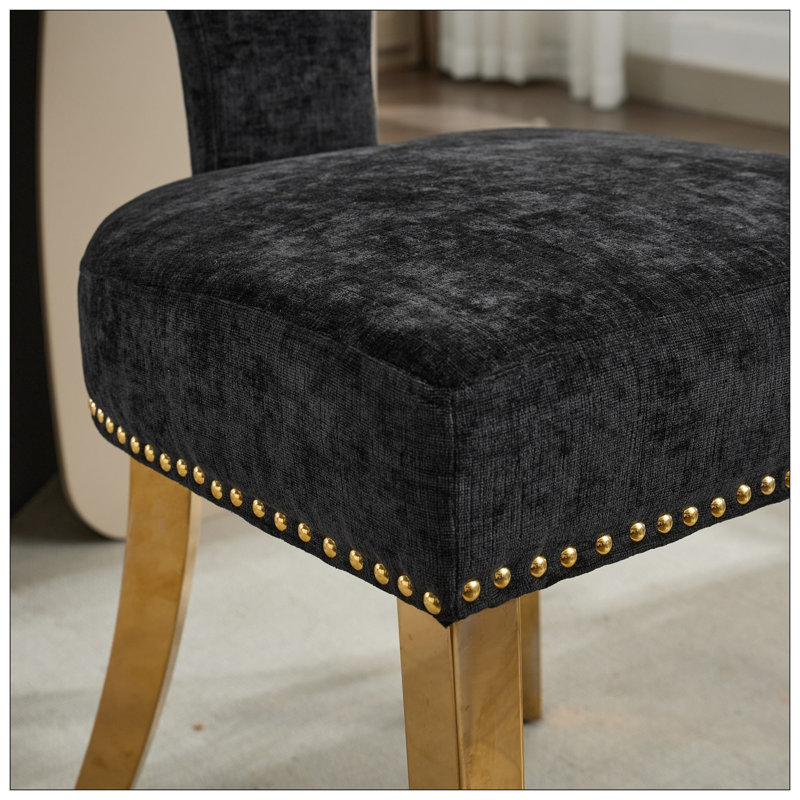 Dining Chairs For Kitchen, Gold, Black