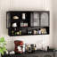 Armoire de rangement murale en verre 47,25 po à quatre portes, fixation murale