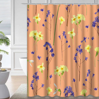 Rideau de douche romantique romantique avec 12 crochets