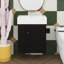 Meuble-lavabo flottant de 21,6 po avec lavabo, meuble-lavabo mural avec lavabo en céramique, rangement à gauche-1328005969