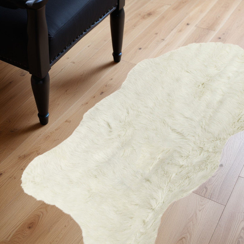 Tapis blanc cassé noué à la main Anglo