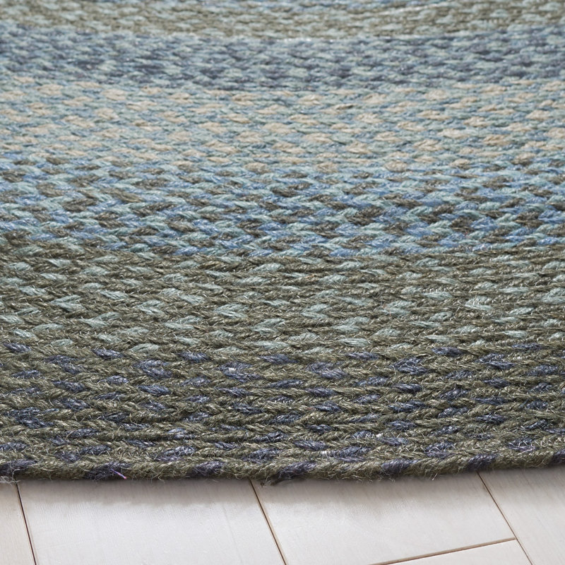 Braided Flat Weave Jute Geometric Rug, Round 6'