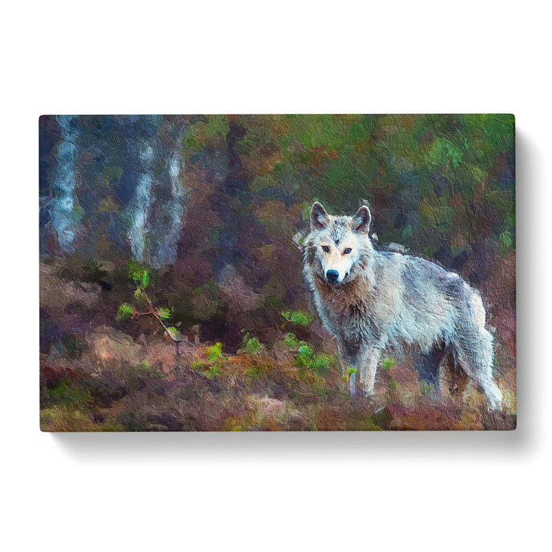 Lone Wolf - Wrapped Canvas Painting, 40cm H x 60cm W x 3cm D