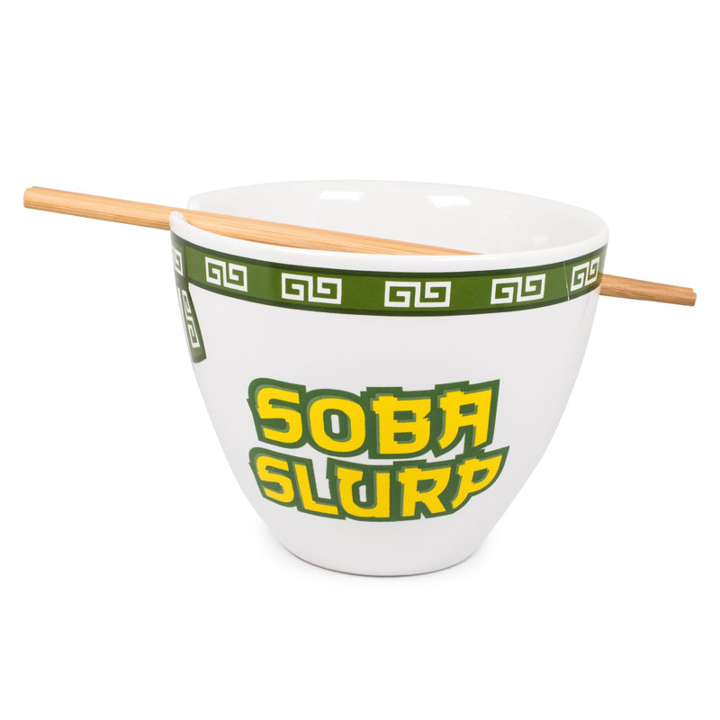 Bowl Bop Soba Slurp Japanese Dinnerware Set | 16-ounce Ramen Bowl, Chopsticks