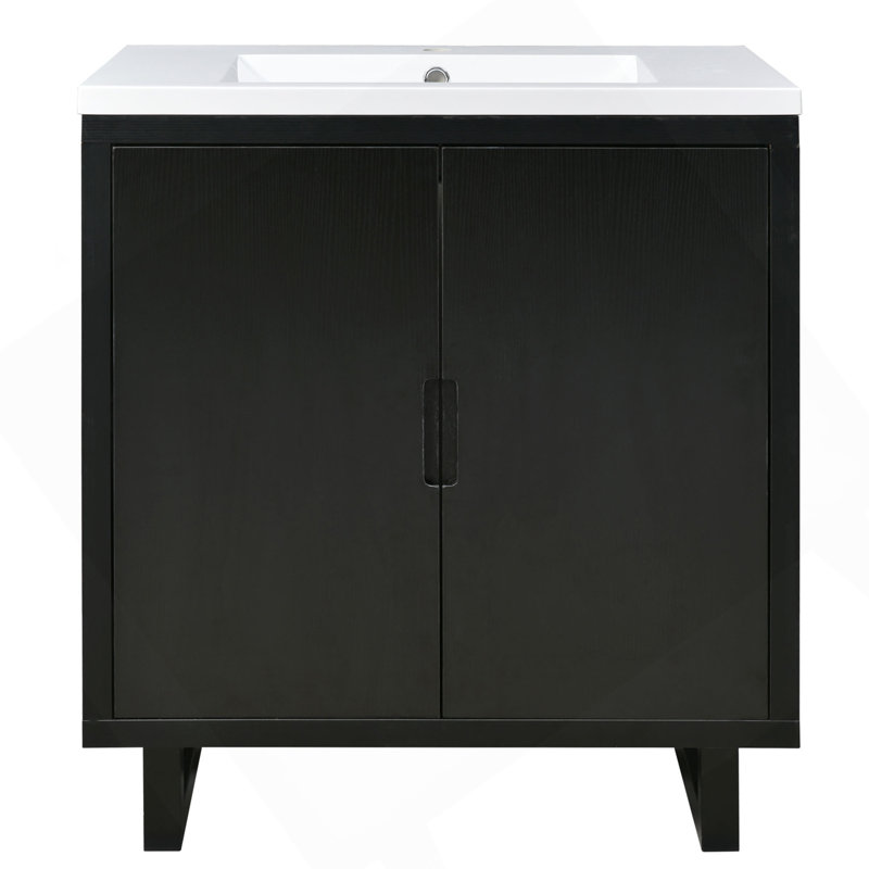 Ensemble de meuble-lavabo 30 po avec lavabo, armoire combinée, armoire de rangement pour salle de bain, structure en bois