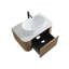 Meuble-lavabo moderne au design cannelé incurvé et armoire préassemblée