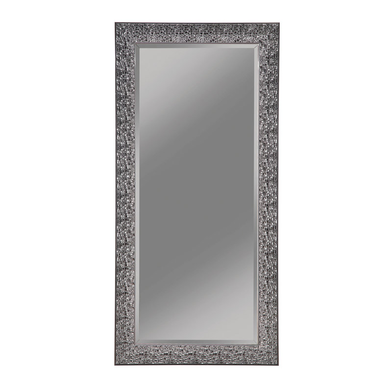 Miroir de plancher rectangulaire 32 po x 66 po noir, Noir, 67,5" H x 33,5" L