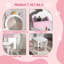 Granada Kids Dressing Table with Mirror Stool Ages 3-6 White and Pink
