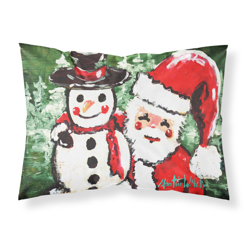 Taie d’oreiller de noël en eau bonhomme de neige et père noël