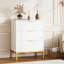 Commode moderne à 3 tiroirs servant de table de chevet, commode en bois avec grand espace de rangement et tablette ouverte, blanche
