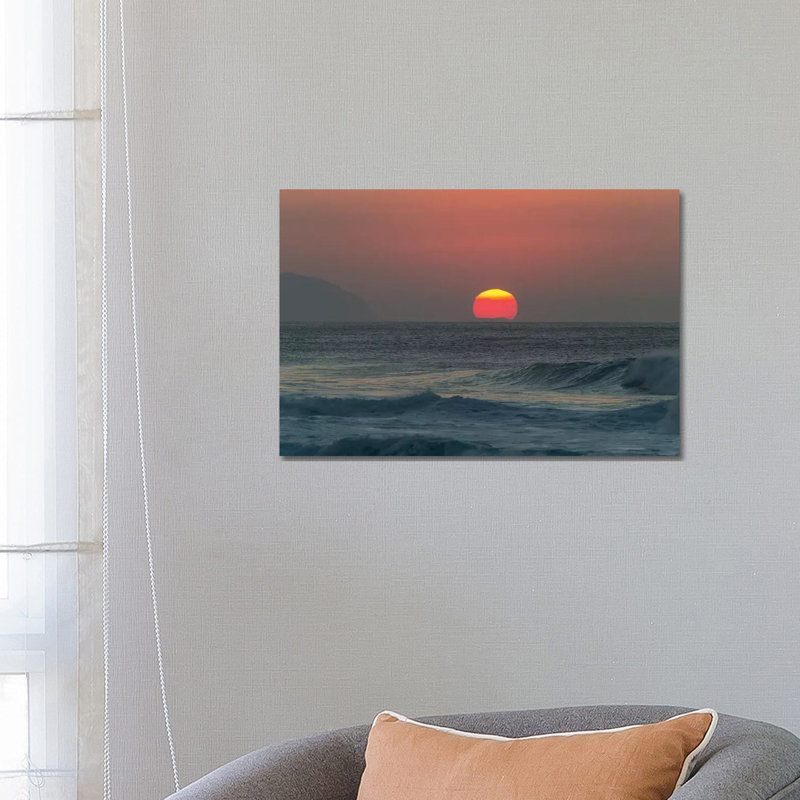 Waves In The Ocean At Sunset by Panoramic Images - Wrapped Canvas Print