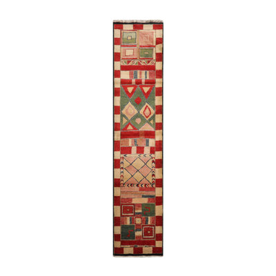 Siwar One-of-a-Kind 2'7" X 12'3" Runner Wool Area Rug in Red