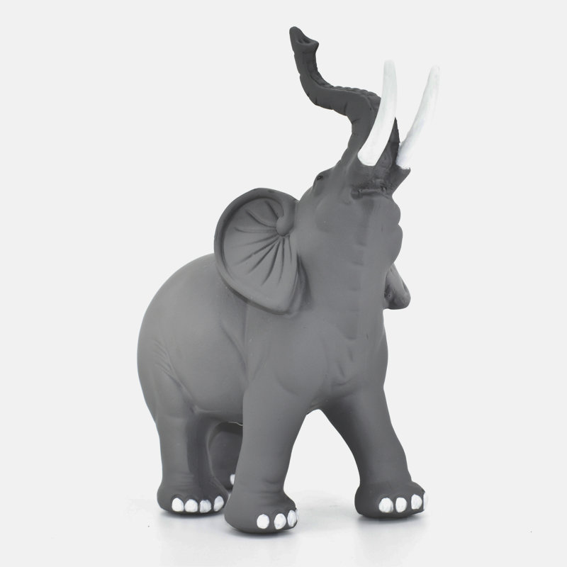 Adam & Friends Home Decor Solid Elephant Sculpture | 1-Piece | Matte Grey Stone