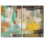 «Abstract Paint Effect», sarcelle jaune, paysage grunge, reproduction d'art sur toile-87607439-87607440
