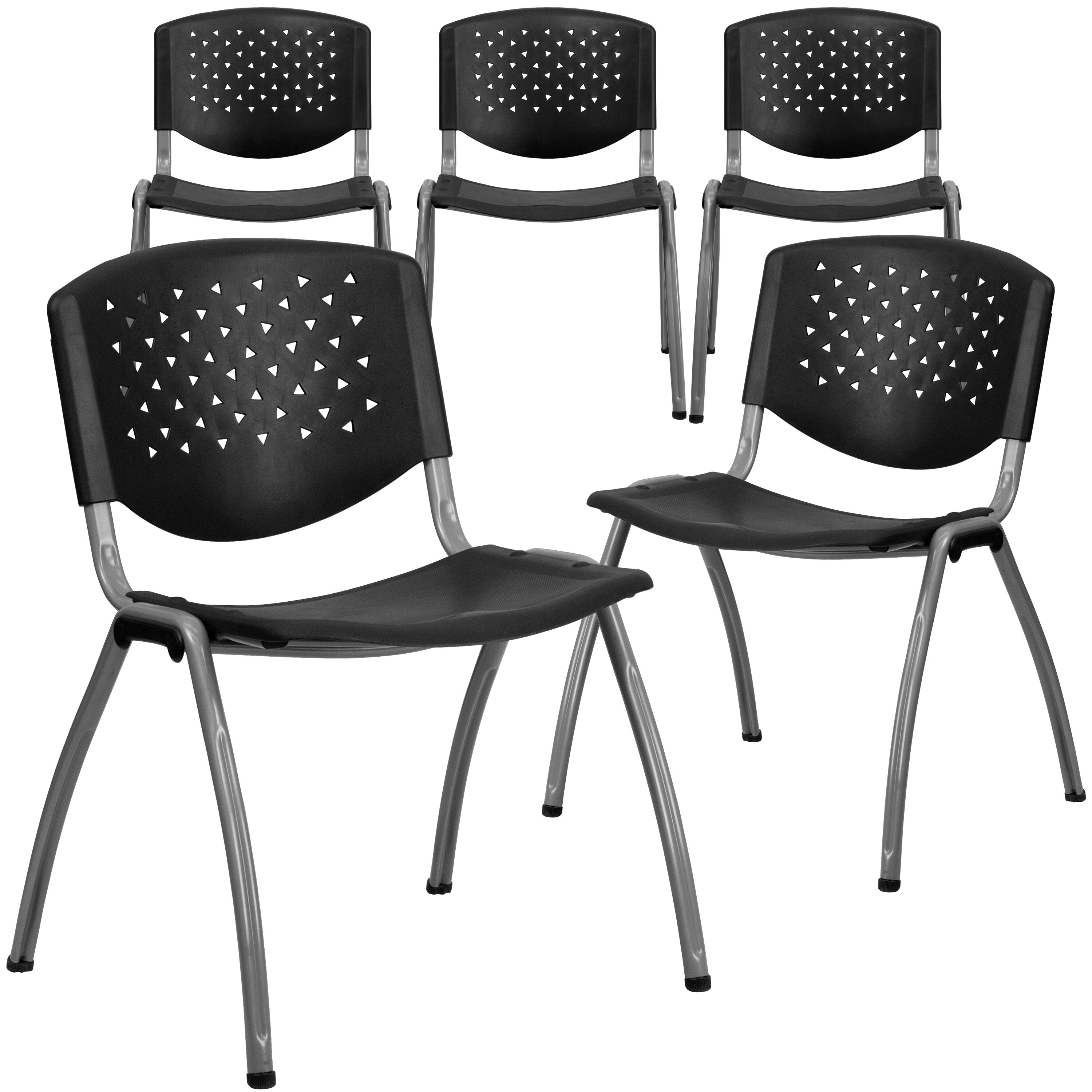 Oliverson 880 lb. Capacity Plastic Stack Chair with Powder Coated Frame