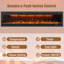 76.43'' W Wall Mounted and Recessed Electric Fireplace with Multicolor Flame, Timer, Remote Control