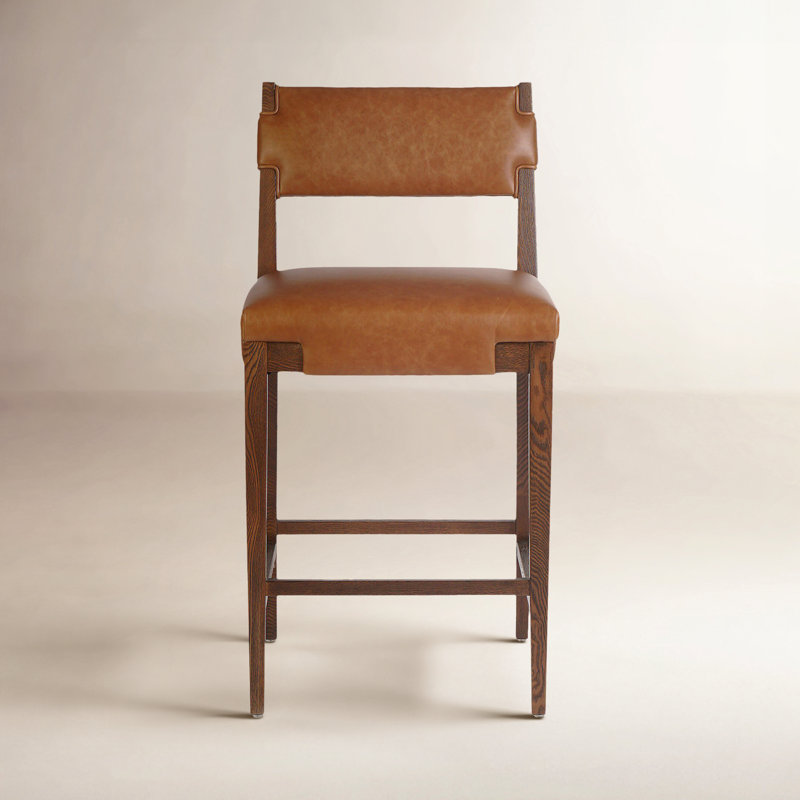 Tamari Stool-Sonoma Chestnut-Bar, Counter Stool (27.75" Seat Height), Brown Genuine Leather, Brown