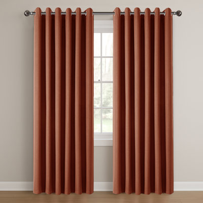 Linen Blend Blackout Curtain Panel Pair