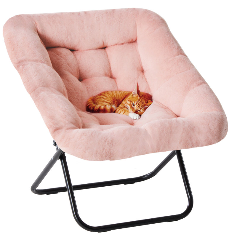 Chaise pliante rembourrée pour soucoupe, Rose
