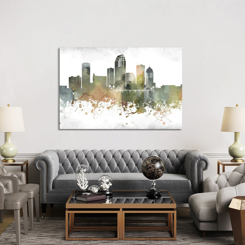 Tampa Skyline by Wall Decor Addict - Wrapped Canvas Painting, 152.5 cm H x 101.5 cm W