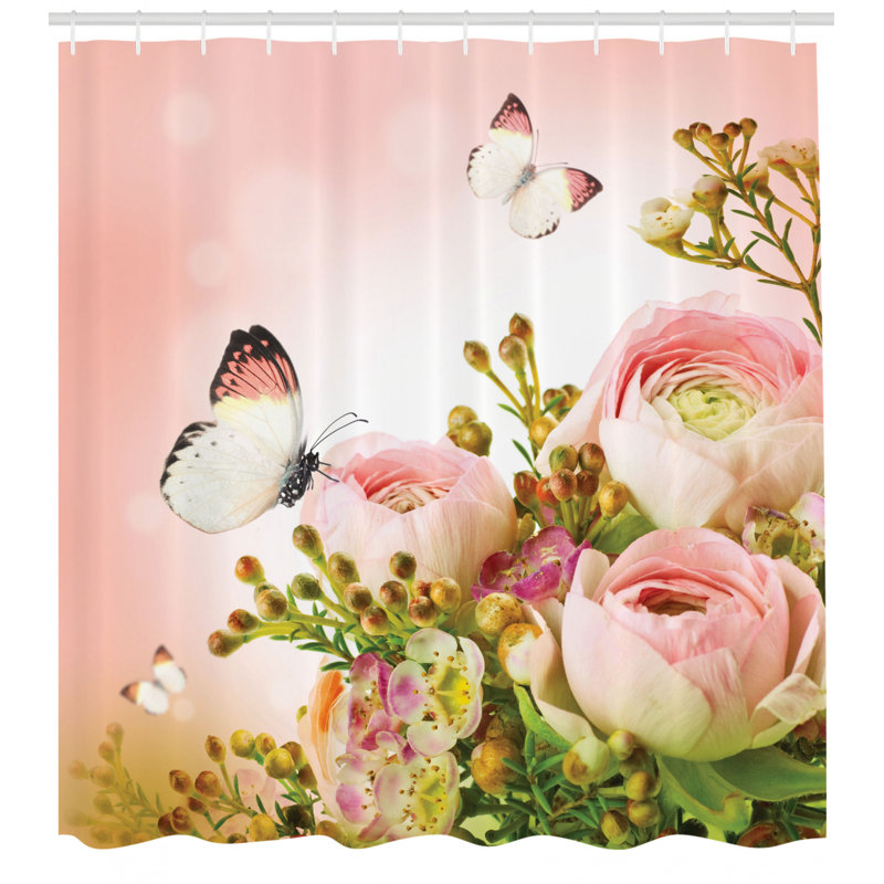 Shower Curtain with Hooks Included, 75" H x 69" W