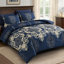 7-Piece Boho Damask Pattern Soft Comforter Set, Microfiber Lightweight Bedding Set with Sheets, Pillowcases & Shams-122765982-122765984