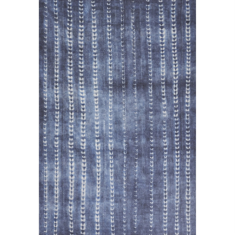 Denim Blue Flat Woven Rectangular Synthetic Area Rug