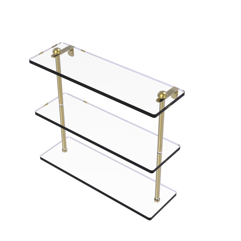 Gober 3 Piece Tiered Shelf, Satin Brass