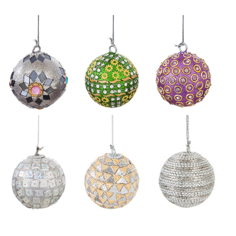 Ensemble d’ornement boule métallique 6 pièces