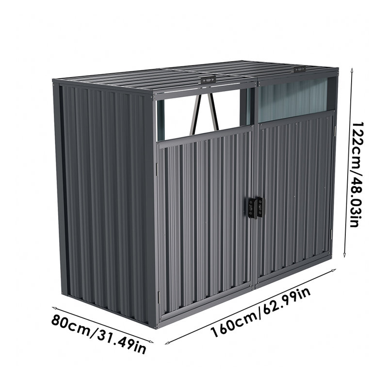Outdoor Metal Garbage Can Garden Storage Shed