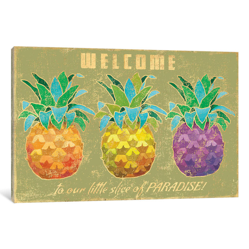 Island Time Pineapples II by Beth Grove - Print on Canvas, 66.04 cm H x 45.72 cm W x 1.91 cm D, No Frame