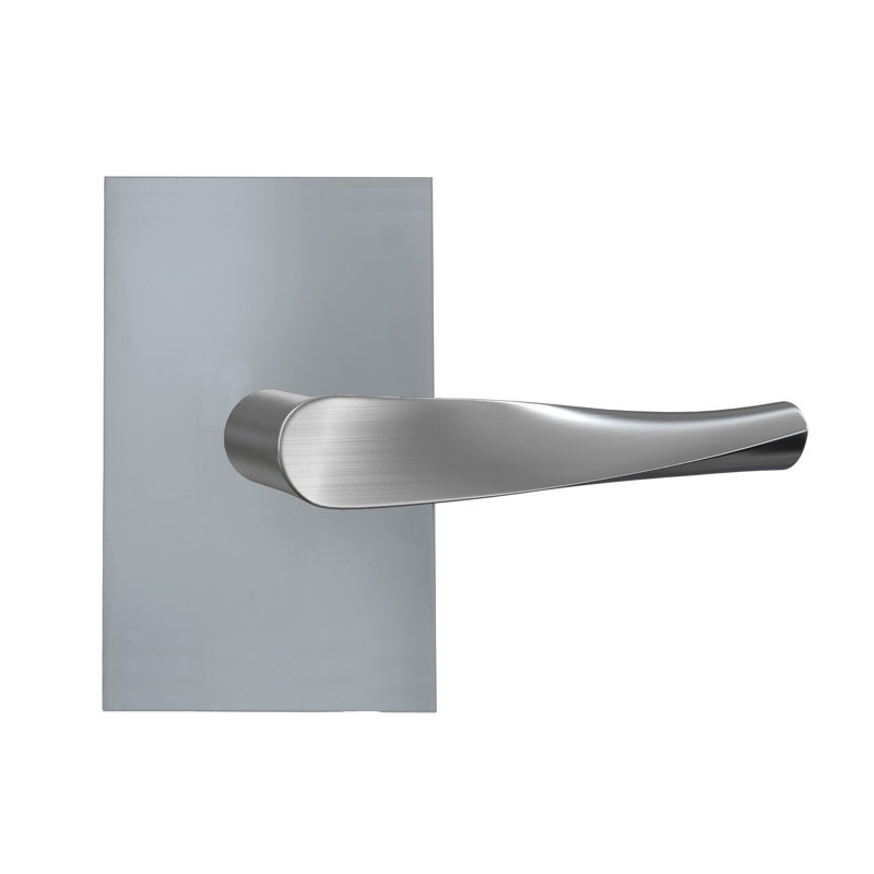 Bravura 935-8 Meridian Dummy Lever on Rectangular Contemporary  Rose in Satin Nickel - LH, Left, Satin Nickel