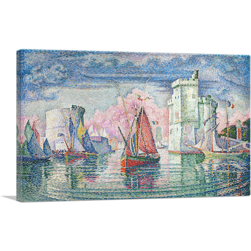 Port de La Rochelle 1921 par Paul Signac - reproduction d'art sur toile tendue, H 12 po x l 18 po x P 0,75 po