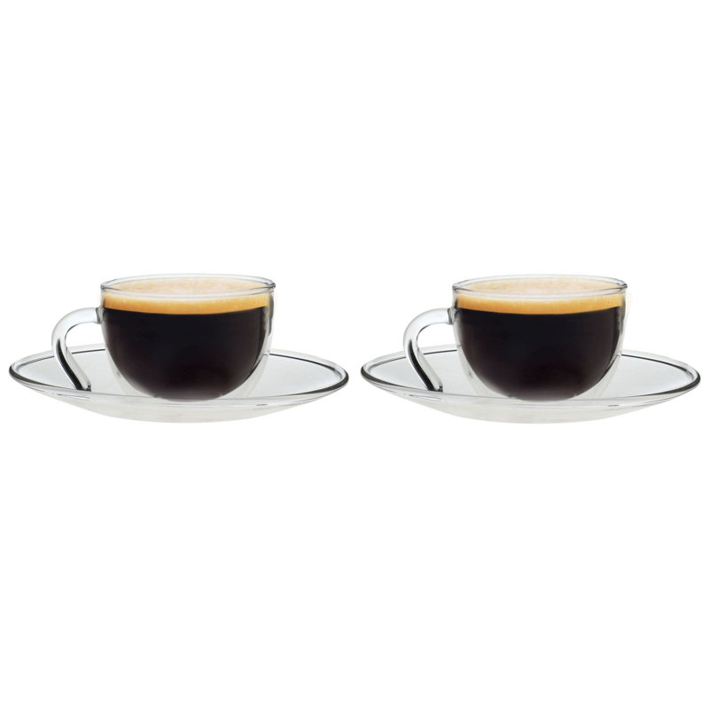 Glass Espresso Cup and Saucer