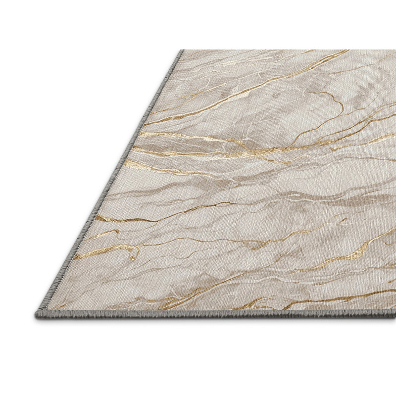 Machine Washable Gray Area Rug, Rectangle 8' x 10'