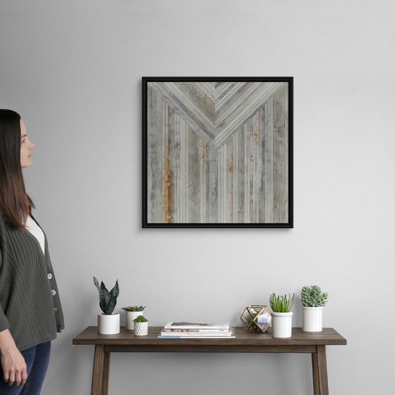 «Hide II» par Joshua Schicker - reproduction sur toile, H 26 po x l 26 po x P 1,75 po, Cadre flottant noir