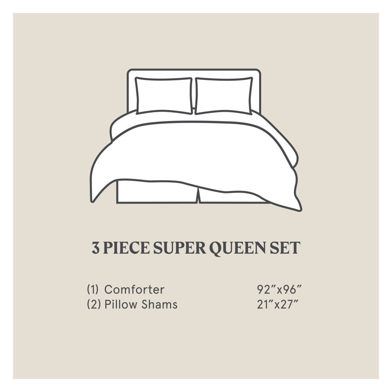 Black and Off-White Reversible Cotton Queen Comforter Set