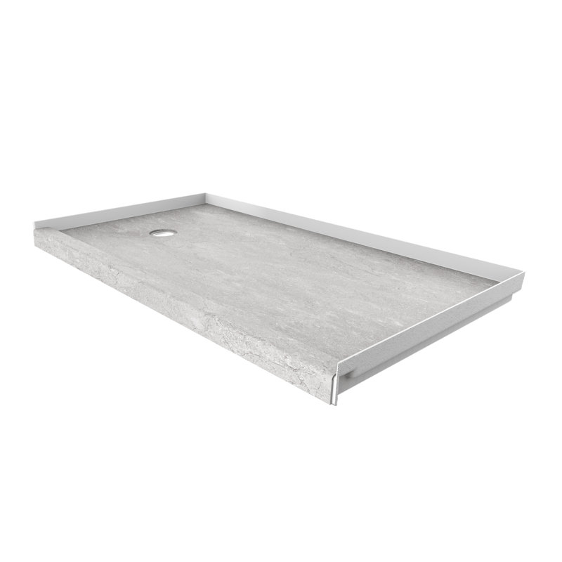 Base de douche en alcôve avec drain à gauche dans la toundra l 60 po x P 30 po FlexStone®, Toundra