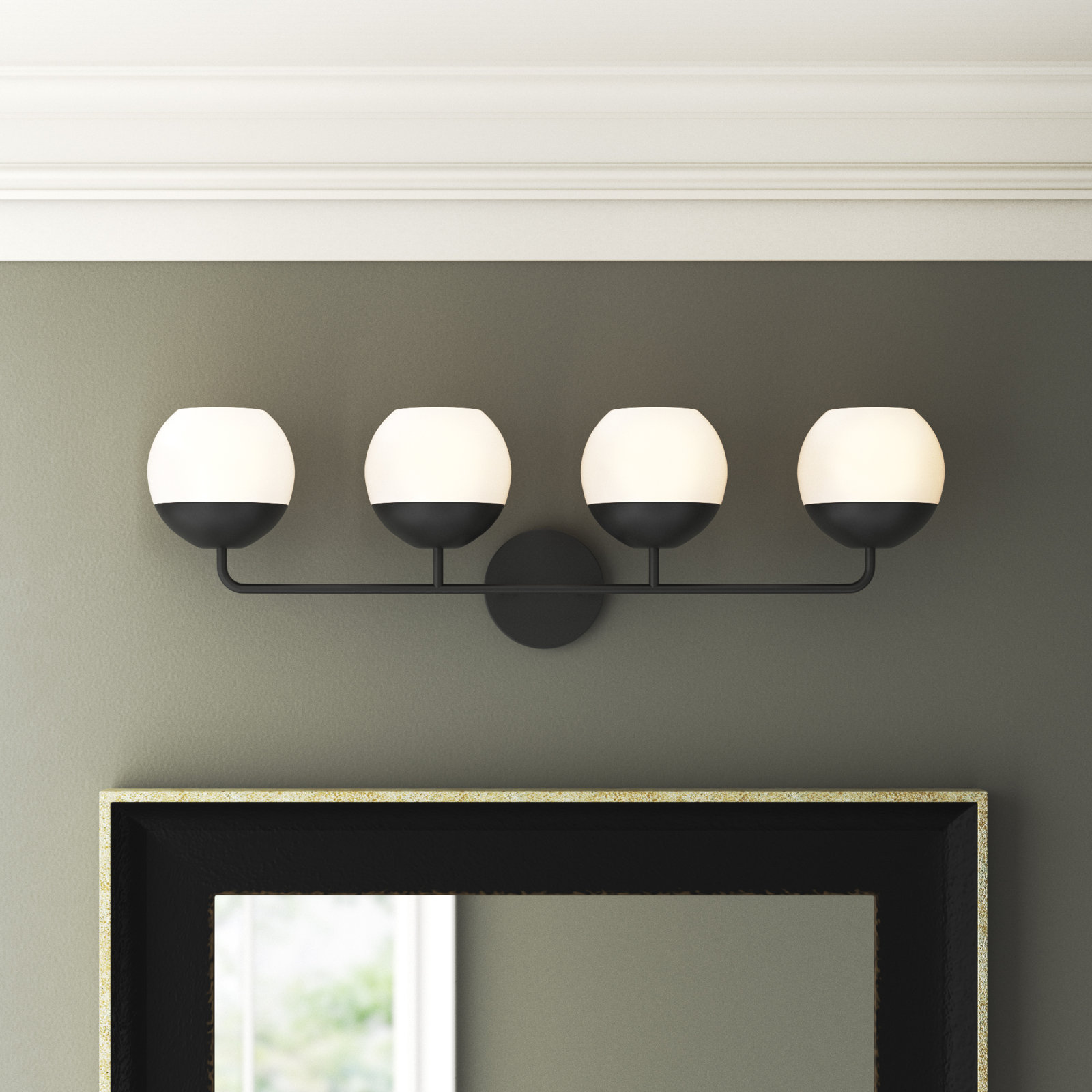 Avoca 4 Light Dimmable Vanity Light, Midnight Black